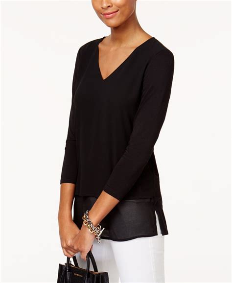 michael kors ladies top|Michael Kors layered look top.